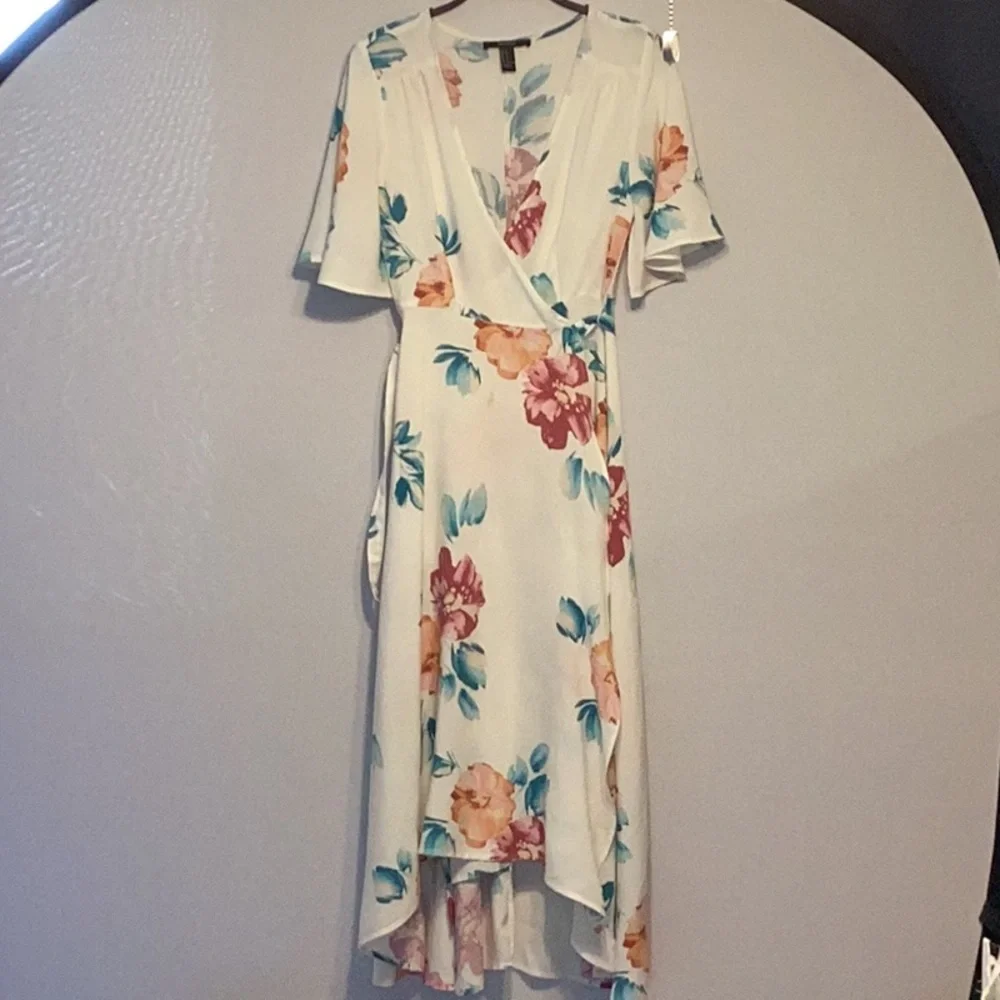 Forever 21 floral wrap high/low dress size small - Picture 1 of 8